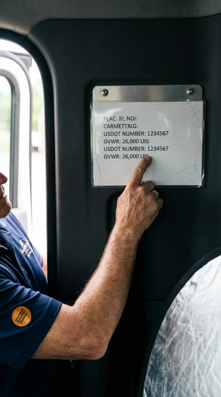 USDOT licensing placard verification in Lincolnville